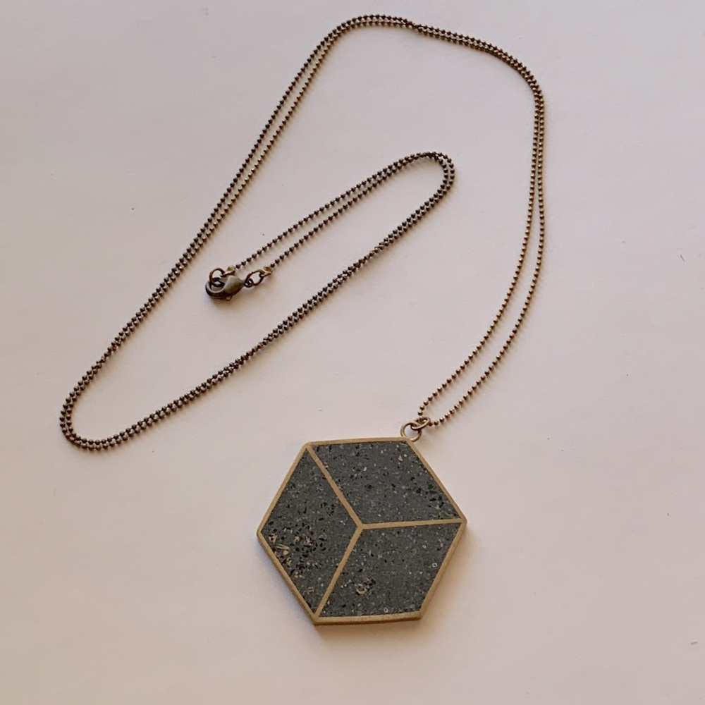 Brass and concrete necklace